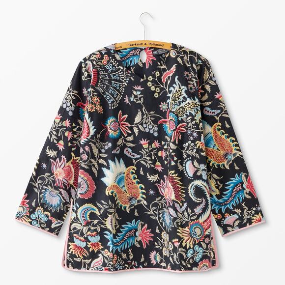 J. Peterman Tops - J. Peterman Epiphany Long Sleeve Cotton Tunic Small Black Colorful Boho Paisley
